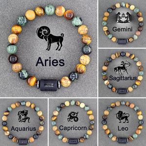 Pulseira de signo do zodíaco Homme 12 Bangles Men Gêmeos Virgo Leo Libra Gift Women Friendsis