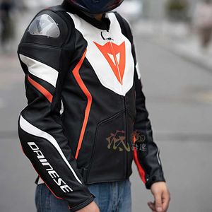 Daine Racing Suitdennis Avro Motorrad Titanlegierung Windschutz und Anti -Herbst Winter warmer Radfahren Rennanzug Slim Fit Herren Leder Jacketrujy