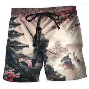 Męskie szorty japońskie samurajowe plażę harajuku mody krótkie spodnie dla mężczyzn hawajskie pnie Warrior spodni Knight Ghost Wyjeżdża
