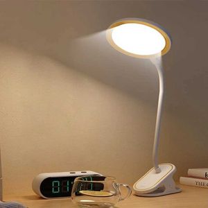 Table Lamps Table Lamp USB Rechargeable Desk Lamp With Clip Bed Reading Book Night Light LED Touch 3 Modes Dimming Eye Protection Light