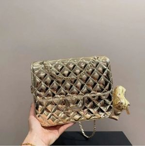 Tasarımcı Çantası Diore Çanta Lüks CC Yıldız Çantası Aynalı Deri Çift Zincirli Çanta Lüks Crossbody Çanta CC Sırt Çantası 24c Yıldız Zinciri Omuz Çantası Altın ve Gümüş Debriyaj