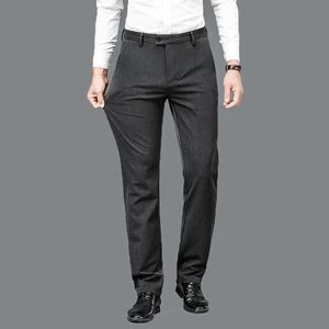 Men's Pants Browon Smart Casual Set Pants Autumn Heavy Solid Color Elastic Mens Chinese Straight Japanese Fashion Black Pants Y240514