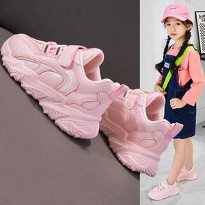 Sneakers Girls Sports Shoes Autumn Leather Boys Sports Shoes Girls Anti Slip Leather Flat Childrens Sportskor Fashion Casual Soft Shoes D240515
