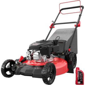 Lawn Mower Side Urladdning Jordbruksmotorcykel Självgående gas Lawn Mower 21 tum. 170cc motor 3-i-1 Multi Bag Trimmer Garden Plowq240514