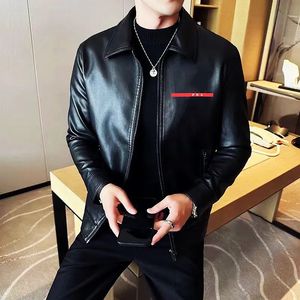 top designer Men leather jacket European American coat 2024 autumn winter top fashion trend color handsome unisex hooded casual Outdoor Outwear Coats