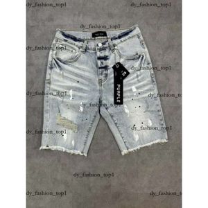 Designerskie dżinsy męskie fioletowe krótkie dżinsowe spodnie męskie dżinsy krótkie Hip Hop Hole krótkie kolano Jean odzież Wysokiej jakości szorty dżinsy fioletowe marka krótka 952