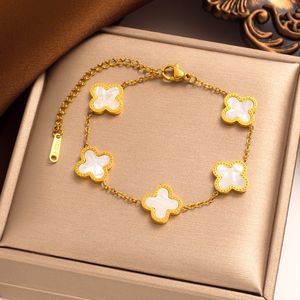 Projektant marki koniczyna bransoletka butik moda 18k złota platowana bransoletka podarunkowa Wysokiej jakości biżuteria podarunkowa