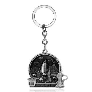 Keychains Lanyards Nyanlända Fashion Jewelry Dubai de la Tour Hotel Arabic Keychain Charter Car Keychain Zink Eloy Accessories Womens Gift Y240510