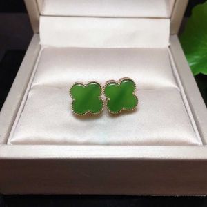 품위 있고 광택이있는 귀걸이를 vaned 가족 Jade Sun Green Boutique Earrings Seiko Gold Inlaid Lady Womens