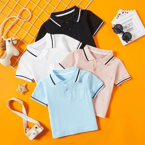 Klassisk polo barn pojkar sommar kort ärm polo skjorta barn kläd småbarn baby pojke bomull t shirt sport outwear 7-12y 240515