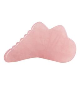 DHL Rose Quartz Gua sha Facial Tool comb Rose Quartz Scalp Massager Guasha Scraping na Face Scrapper Rose Quartz Guasha6773166