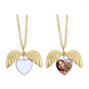 Party Favor Sublimation Blanks 2024 Heart Locket DIY Po Necklaces Pendants Fashion Necklace Pendant For Valentine's Day Women