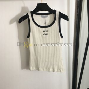 Frauen ärmelloses Tanks Top Designer bestickte Sportplätze schnell trocknende Weste elastische Strick -T -Shirts