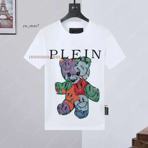 Philipe Plain Plain T-shirts Brand Luxury Brand Menora de Cristal de Crystal Design original verão Alta qualidade Plein Skull PP Classic Rhinestone Tshirt Streetwear Casual 825