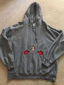 Jnco Hoodie Y2K Harajuku Hip Hop Cartoon Kangaroo ricamato Grey Grey Grey Overshit Men Women Pullover 240508