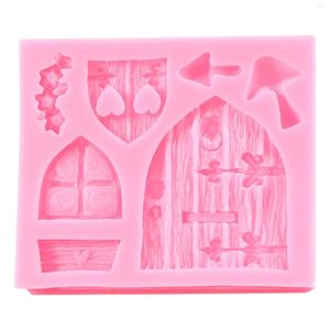 Moldes de cozimento 3D Fairy House Door Silicone Bolo de chocolate Bolo de açúcar Ferramenta de molde de molde