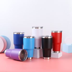 30oz 304 stainless steel mugs thermal insulation cold preservation large capacity car coffee cup portable blue purple ice tumblers multicolors fashionable 14hy