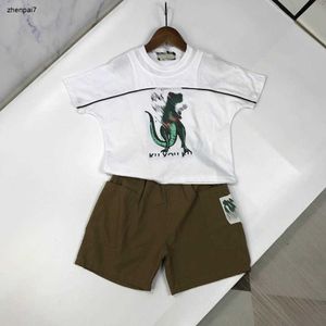 Top Baby TrackSuits Summer Boys Kurt z krótkim rękawem Designer Ubrania Rozmiar 90-150 cm Dinozaur T-shirt i szorty 24 kwietnia