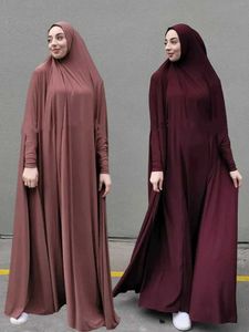 Ethnic Clothing Eid Hooded Muslim Women Dress Prayer Garment Abaya Long Khimar Full Cover Ramadan Gown Abayas Islamic Clothes Niqab Robe T240515