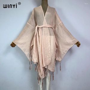 Casaco Kimono Africa com beliscão Kaftans Beach Conclui-ups Fitores de cardigãs monocromáticos para mulheres vestidos