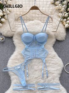 Chillgio Womens Sexy Sexy Mesh Transparent Braing Briefing Set Модно и интимное нижнее белье.