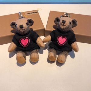 Teddy Bear Doll Charm Burrbberrry Car Keychain Jewelry Bag Charm Plush Doll Keychain Cute Charms Designer Bear Backpack Charms