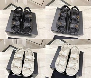 Papa Sandalen Designer Sandalen Damen Sandalen echte Kalbleder Leder Komfort Außensand Strand Slipper Gummi Schuhe Sohle Dad Sandal Fashion Freizeit Sandale