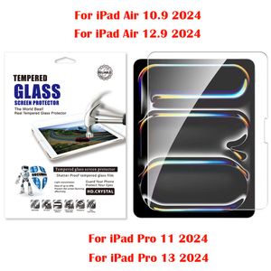 0.3mm 9h硬度HD TEMERED GLASS SCREAN PROTECTOR FILF IPAD 10th Air 10.9 12.9 Pro 11 13 2024 Air4 10.2 10.5 9.7 Mini 2 3 5 6テーブルガスフィルムペーパーバッグ小売パッケージ