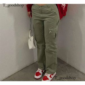 2023 Ropamujer Frauen Solid Color Workwearhose mit mehreren Taschen Casual High Taille Mode, vielseitige TRO -Männer -Cargohosen -8878 F02