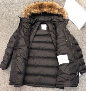 Erkekler Klasik Uzun Down Ceket Kış Kış Puffer Fox Fur Hooded M Tasarımcı Kalın Parkas Ceketleri Lüks Sokak Giyim Homme Unisex Coats Dış Giyim