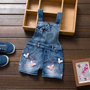 Overalls Baby Girl Summer Jeans Full Set Childrens Jumpsuit Denim Shorts Childrens Overall D240515