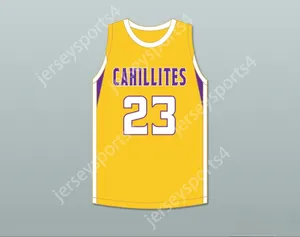 Alfândega de jovens/crianças personalizada Jalen Duren 23 Catholic High School Roman CAHILLITES AMAR AMARELO OURO BASQUECENTE DO GOLD Jersey 1 Top Stitched S-6xl