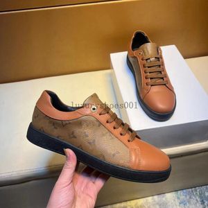 Дизайнерская люксембургская повседневная обувь Rivoli Low Men Trainer Trainer Calfskin Кожаная печать тиснена