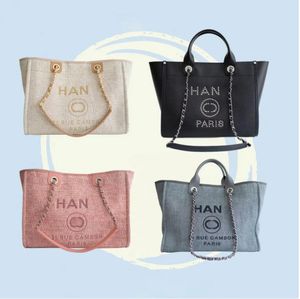 Kvinnor Luxury Tote Handväska Deauville Bag High Capacity Clutch Man Designer Beach Shopping Bag Purse Nylon Canvas Crossbody Shoulder Chain Work Pack Bagage Bags