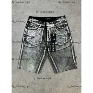 Designerskie dżinsy męskie fioletowe krótkie dżinsowe spodnie męskie dżinsy krótkie Hip Hop Hole krótkie kolano Jean odzież Wysokiej jakości szorty dżinsy fioletowe marka krótka 796