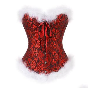 Bustiers korsetter kvinnor sexig jul snörning upp erotisk kostymfest underkläder kvinnor underkläder santa cosplay exotiska kläder rem Dr dhbbd