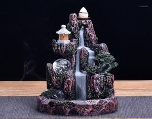 Fragrance Lamps LED Waterfall Backflow Incense Burner Glowing Ball Home Holder WY6033218935377