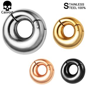 Cashort 2pcs 8mm 0g 6mm 2g Aço inoxidável Circular orelha magnética Plugue pesado Medidor