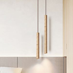 Nordic Ultra-Fine Cylindrical Creative Marble Small Droplight Simple Design Restaurant Ertical Led Decorative Pendant Lamp