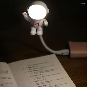 Table Lamps Night Light Astronaut Portable Led Dimming Temperature Voice Control Usb Powered Lamp Mini Creative