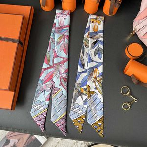 Designer Silk Scarf Women Summer Scarves Tree Song Scarf Binding Wrapping Handle 18 Mm Twill Silk Ribbon Small Strip Versatile Summer
