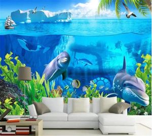 Wallpapers Mural Custom Wallpaper Papel De Parede Seabed Iceberg Sea Animal World Stereo 3D TV Background Wall Papier Peint Behang