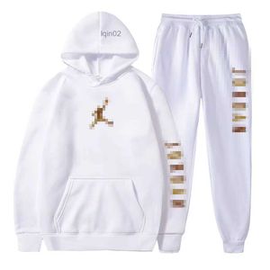 Sweatpants and Hoodie Set Tracksuit Men Hooded Sweatshirt Pants Pullover Suit Casual Clothe Ssss K3JF