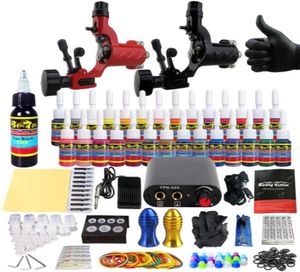 Kit tatuaggi professionisti 54 inchiostri impostati completi 2 macchine rotanti per fodera e ombreggiatura tatuaggi di alimentazione tatuaggi Aghils93039988512446