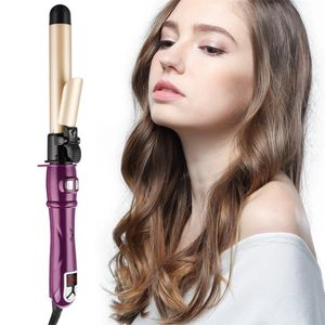 Ckeyin 28mm Caminhão de cabelo turmalina Cerâmica Aquecimento rápido Curling Iron LCD Display Rolo rotativo Roller Auto Rotário Ferramenta 240515