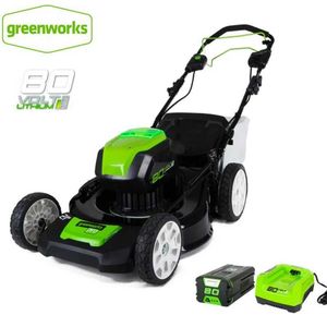 Lawn Mower Greenworks 80V cordless lawn mower steel deck 21 inch 3-in-1 wood ear rear bag and side discharge with 5.0ah batteryQ240514