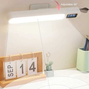 Table Lamps Table Lamp LED Desk Lamp With Clock Magnetic Light Multi Functional Night Light Rotatable Timing Lamp For Bedroom Table Reading