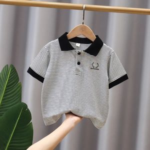 Meninos de roupas para crianças, camiseta curta de mangas curtas de verão camisa pólo pólo tshirt fino meio algodão puro Bab 240515