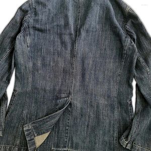Men's Jackets Linen Blazer Jacket For Man Summer Style Thin Overcoat Suit Coat Jeans Cotton Made Oversized 5XL Denim American Brand