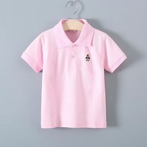 Teen POLO Shirts 314Year Casual Fashion Summer Toddler Baby Boys Tshirt Cotton Style Short Sleeve Shortsleeved Lapel TShirts 240515